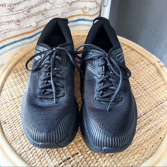 Hoka One One Bondi 7 Black Low Top Road-Running Sneakers Women’s Size 9.5 Wide - Picture 4 of 10